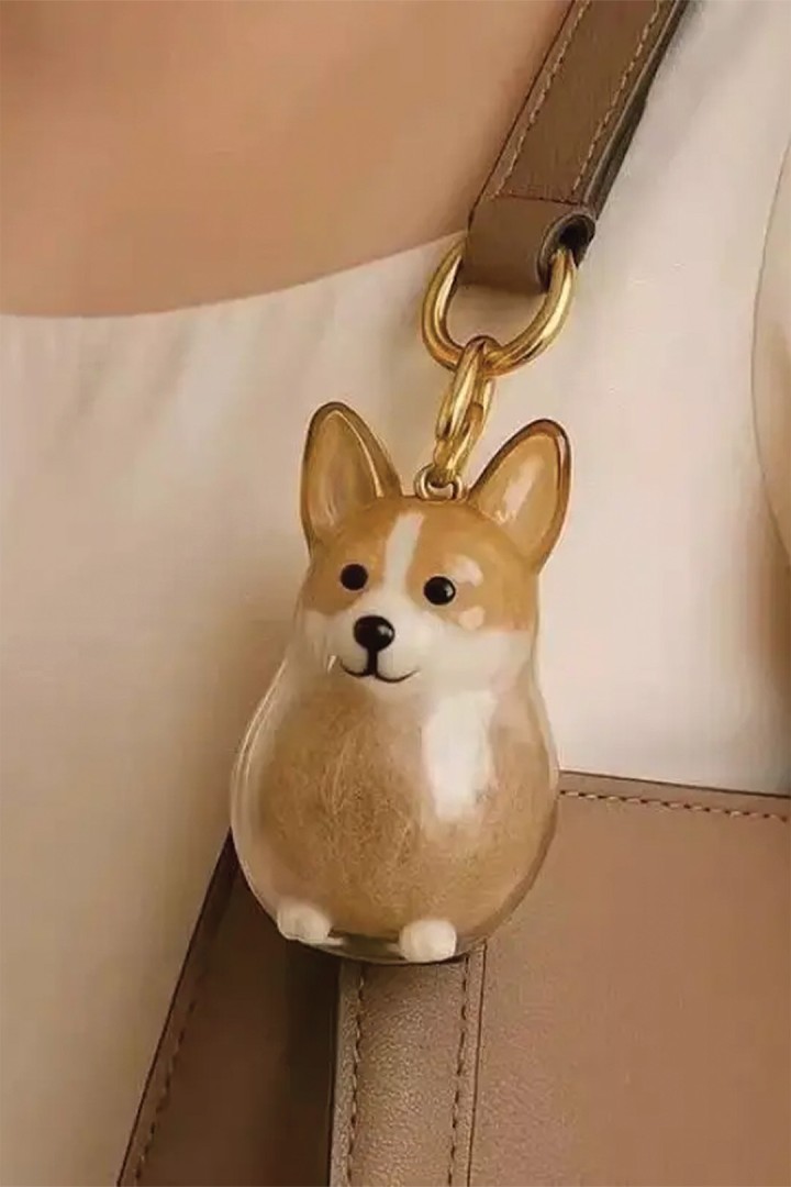 Brelok w kształcie corgi na psią sierść - pamiątka dla psiarza 