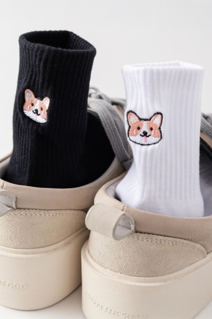 Skarpetki wysokie haftowany Corgi