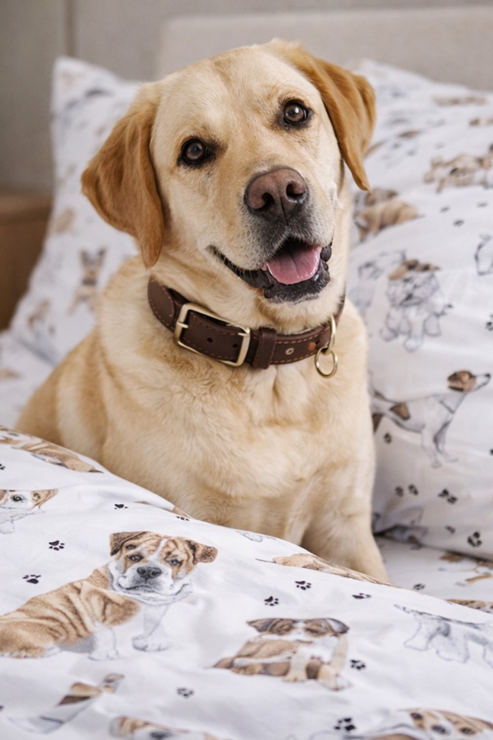 Pościel szczeniaczki biała 160x200- york, terrier, buldog angielski, francuski, labrador, maltańczyk, jack russell, chihuahua