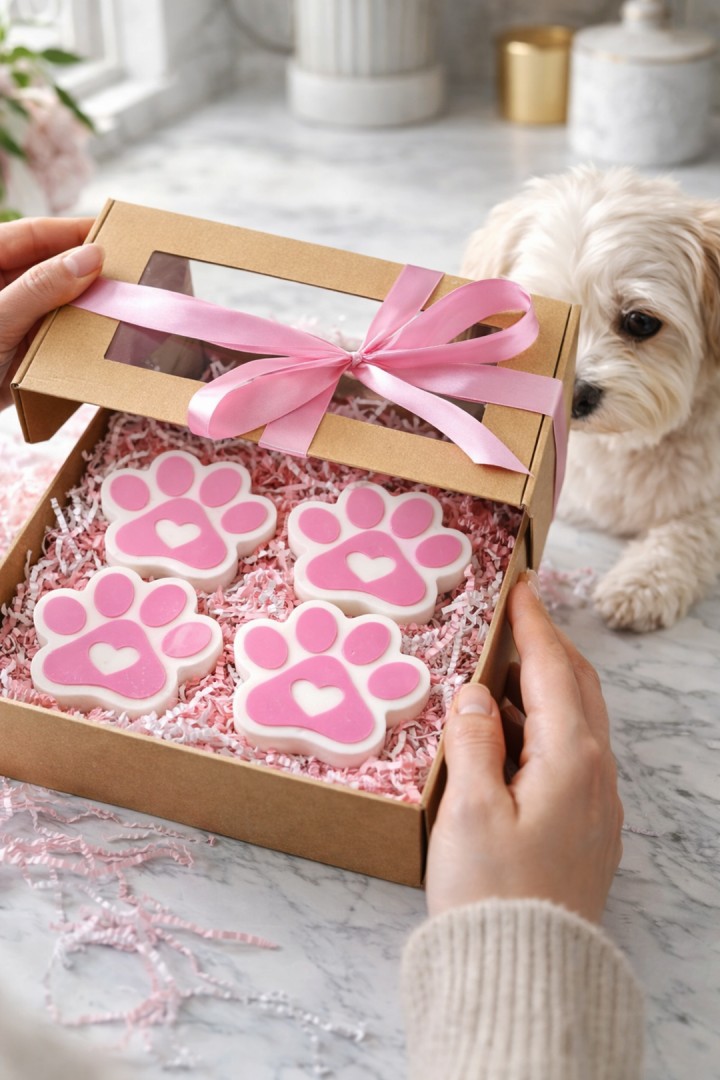 Zestaw 4x mydło kozie mleko psie łapki handmade naturalne