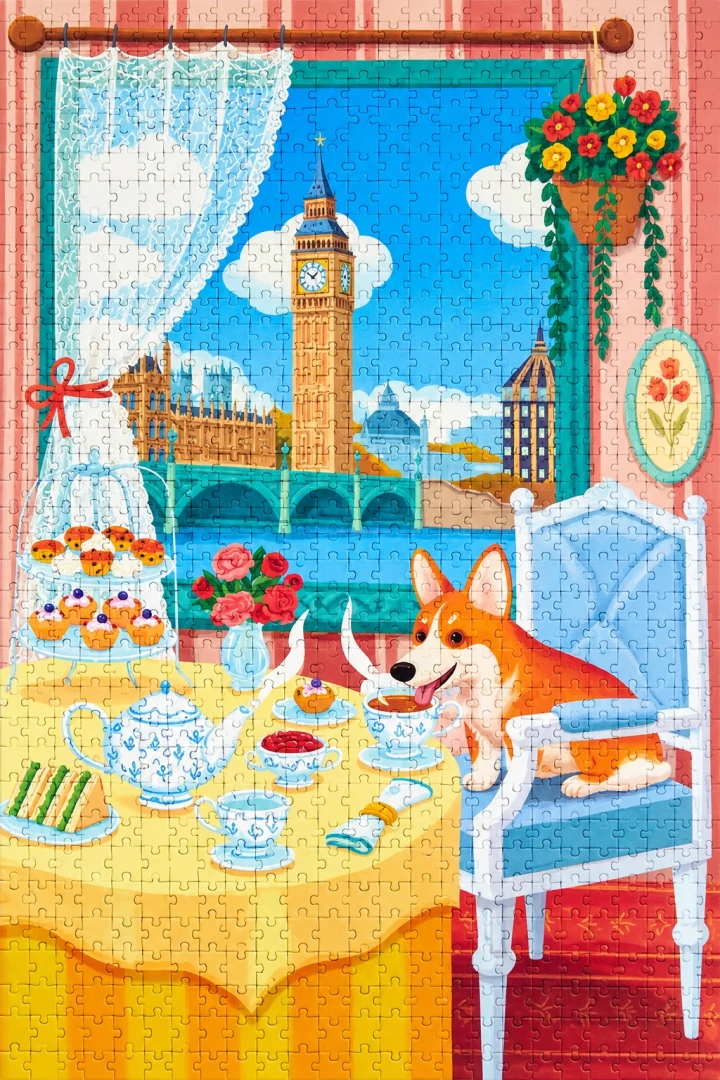 Puzzle Corgi w Londynie 1000 elementów