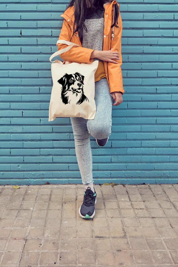 Torba z owczarkiem australijskim dla psiej mamy