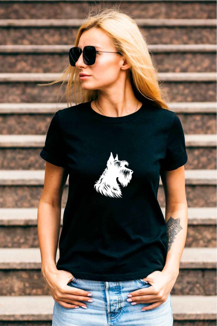 Koszulka z głową psa sznaucer