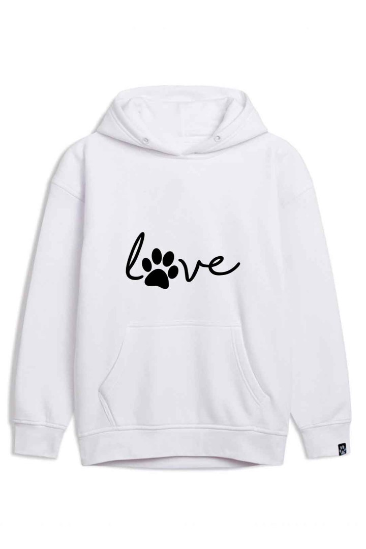 Bluza z napisem love i psią łapką